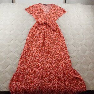 Abercrombie & Fitch Red Floral Maxi Dress